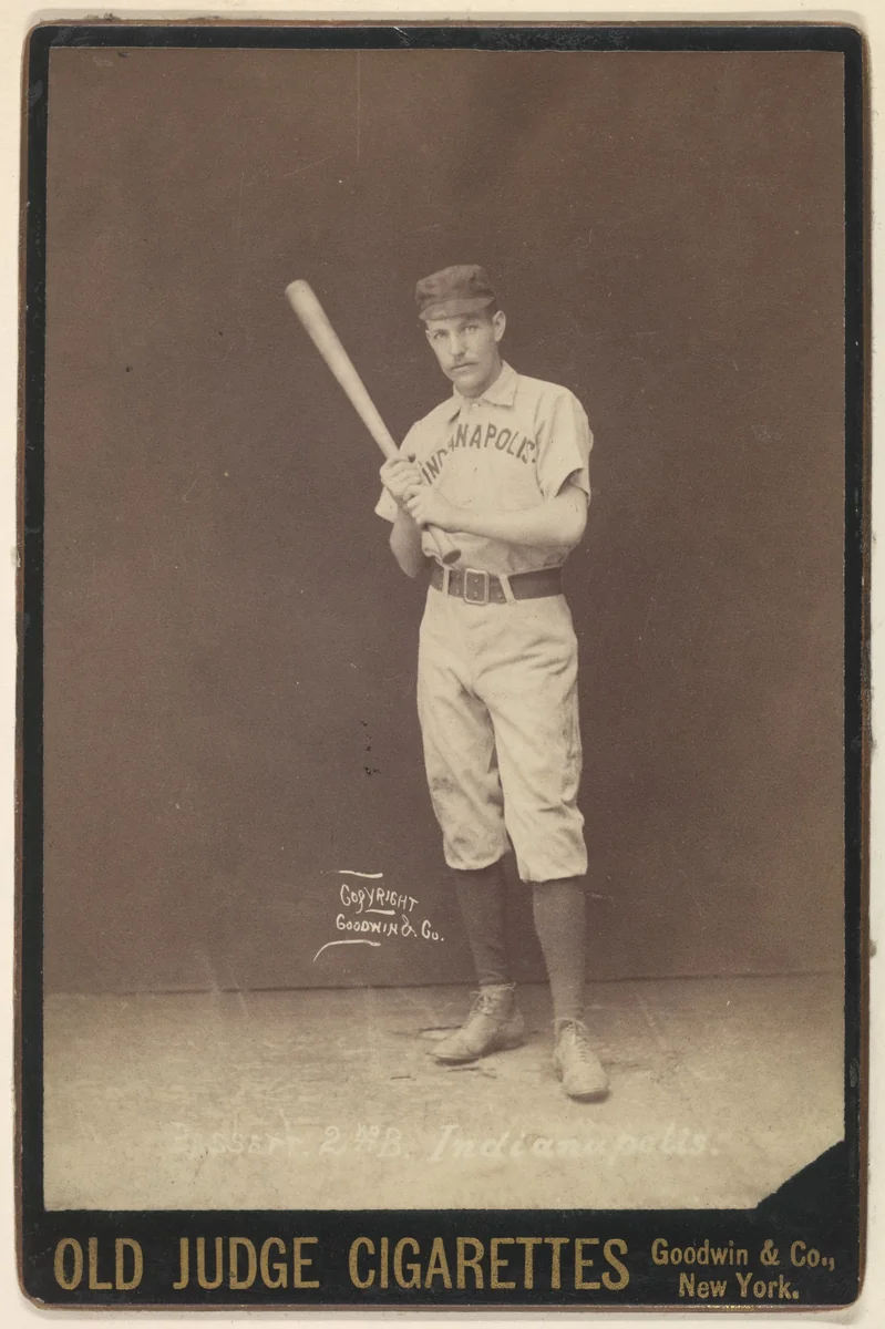Charley Bassett, 2nd Base, Indianapolis, from the series Old Judge Cigarettes by Goodwin & Company, photograph, 1887-1889