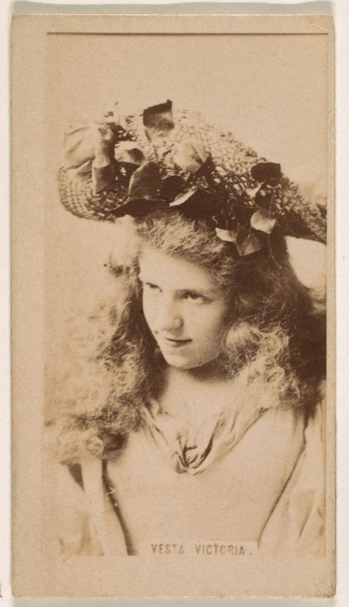 Vesta Victoria, from the Actresses series (N245) issued by Kinney Brothers to promote Sweet Caporal Cigarettes by Kinney Brothers Tobacco Company, photograph, 1890