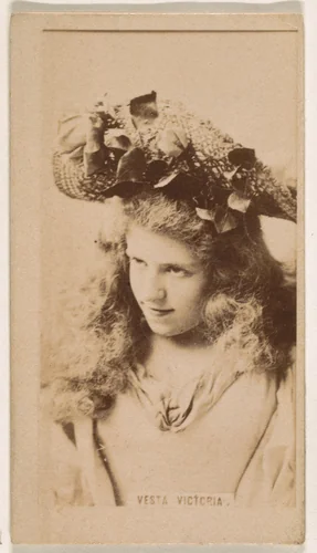 Vesta Victoria, from the Actresses series (N245) issued by Kinney Brothers to promote Sweet Caporal Cigarettes by Kinney Brothers Tobacco Company, photograph, 1890