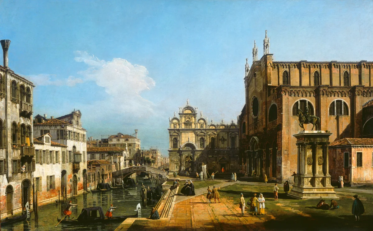 The Campo di SS. Giovanni e Paolo, Venice by Bernardo Bellotto, painting, 1743-1747