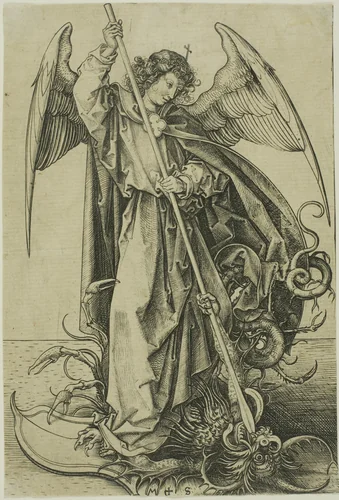 St. Michael by Martin Schongauer, print, 1477-1478