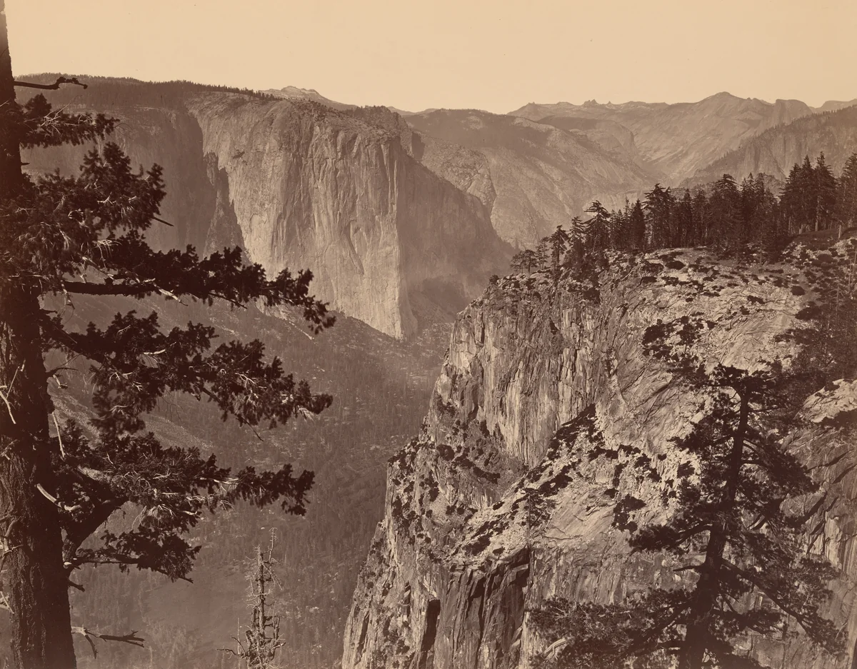 First View of Yosemite Valley from the Mariposa Trail by Carleton Watkins, photograph, 1865-1866