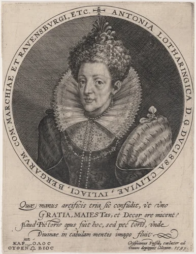 Antonia Lotharingica by Crispijn van de Passe I, print, 1599