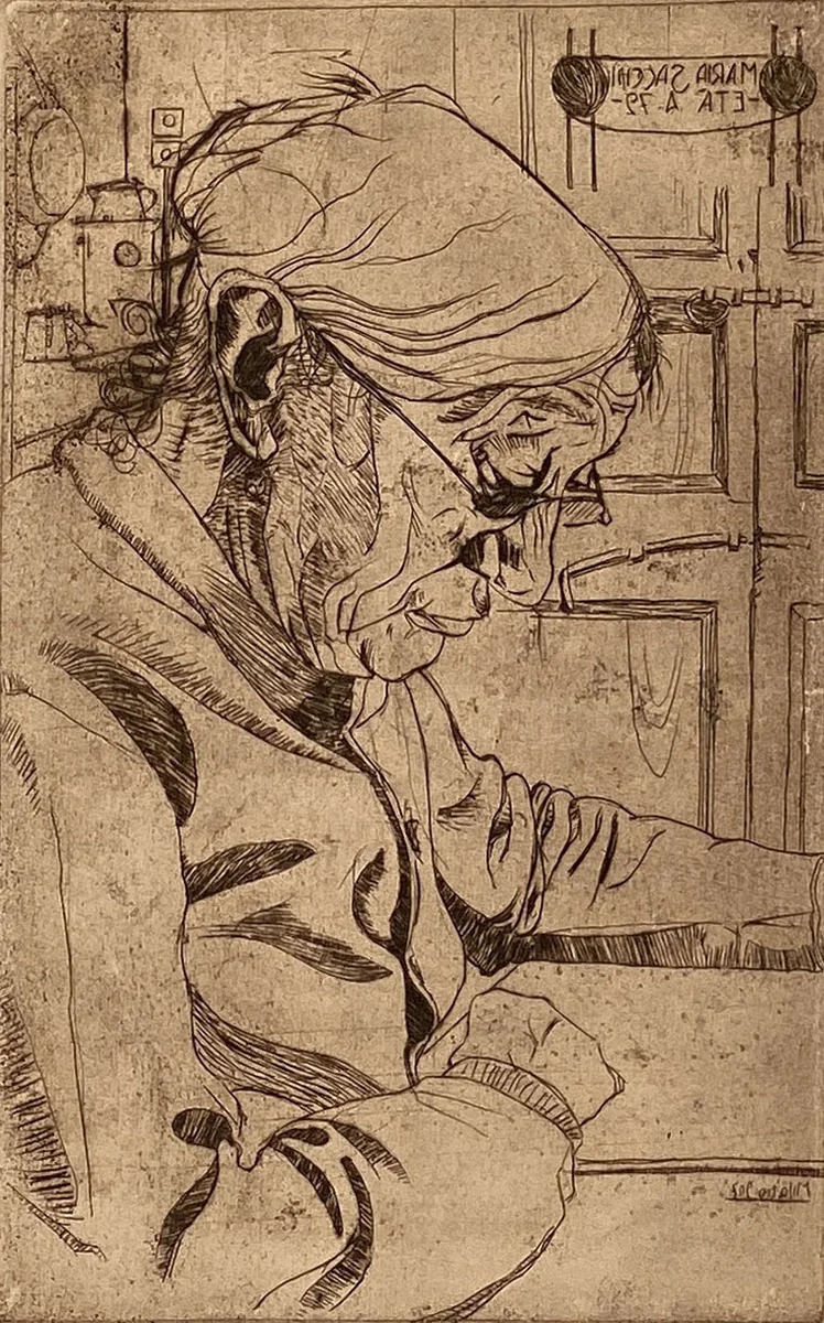 Maria Sacchi Reading by Umberto Boccioni, print, 1907