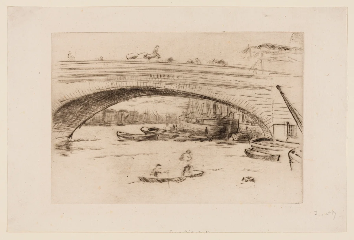 London Bridge by James McNeill Whistler, print, 1877