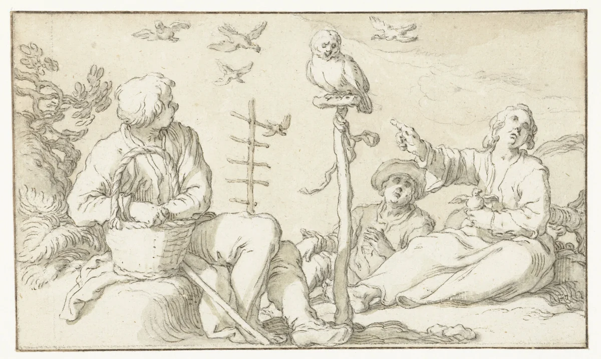 Gezicht by Abraham Bloemaert, drawing, 1630-1651