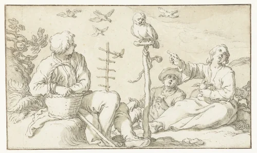 Gezicht by Abraham Bloemaert, drawing, 1630-1651