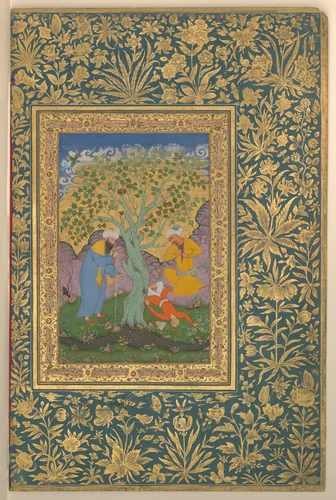 "A Youth Fallen From a Tree", Folio from the Shah Jahan Album by Aqa Riza, manuscript, 1505-1635