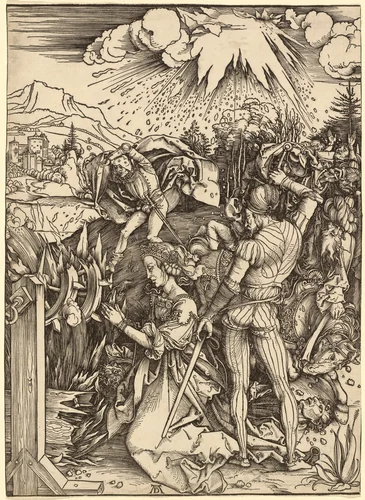 The Martyrdom of Saint Catherine by Albrecht Dürer, print, 1497-1499