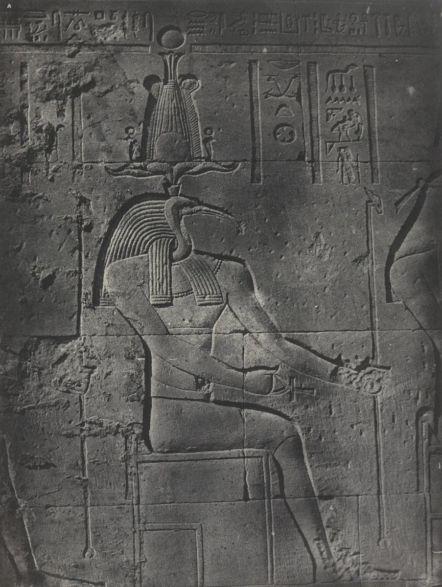 Grand Temple D'isis, A Philoe, Tôth Ibiocéphale by Maxime Du Camp, photograph, 1849