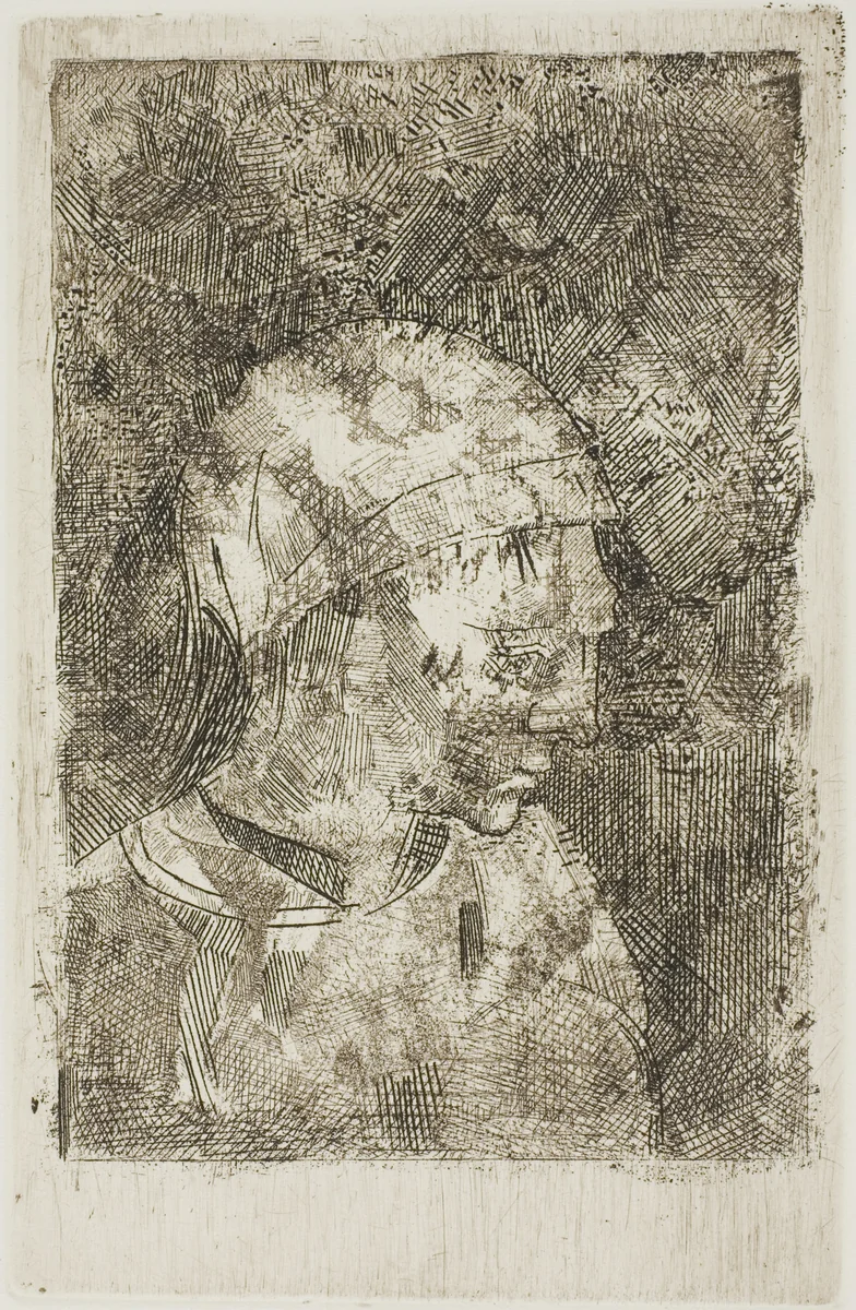Head of a Young Girl (Compiler's Title) by Odilon Redon, print, 1881-1891