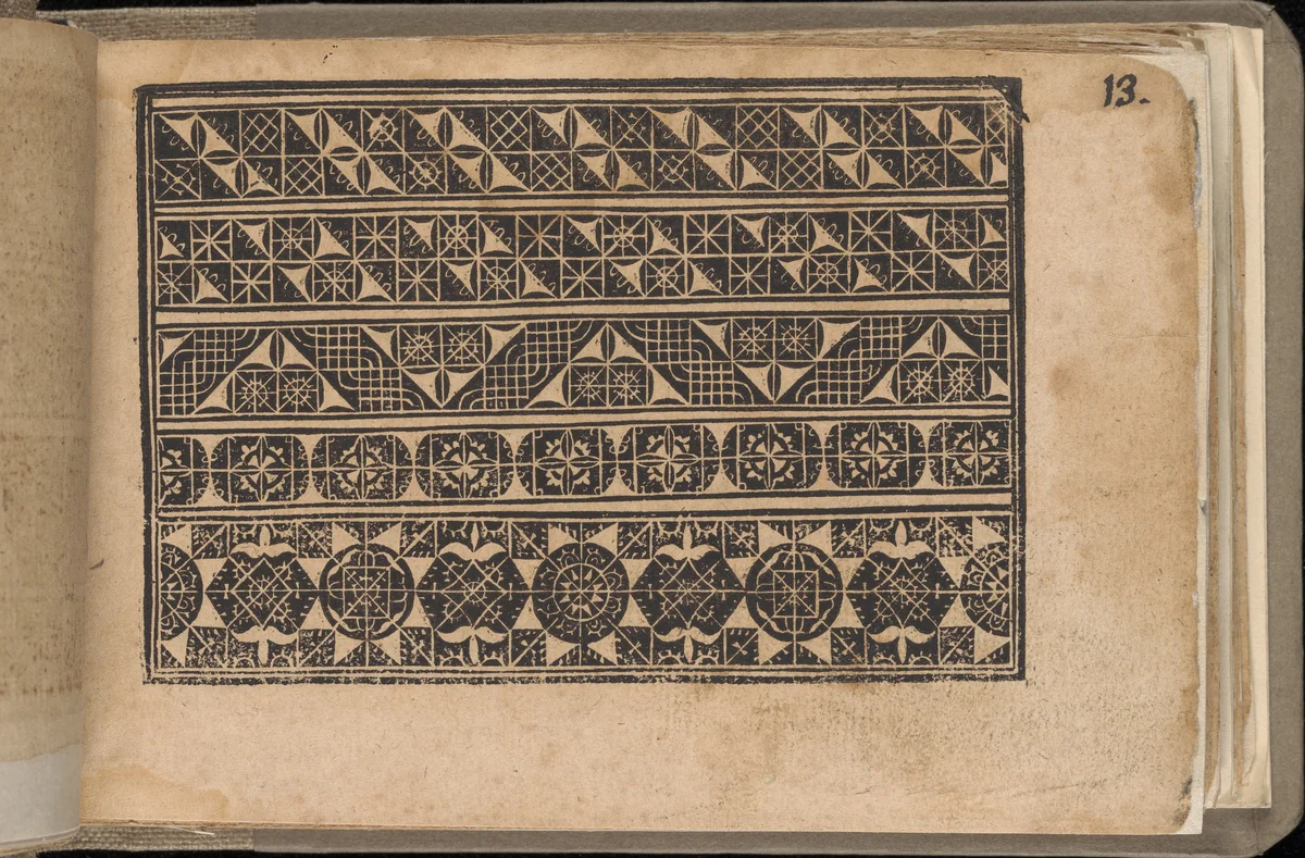 Schön newes Modelbuch (Page 13r) by Sigismundus Latomus, book, 1608