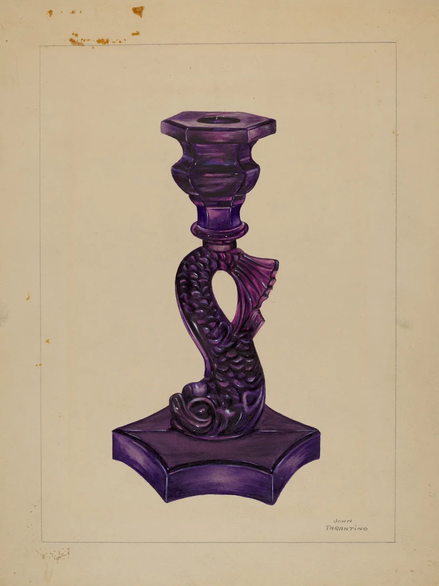 Dolphin Candlestick by John Tarantino, index of american design, 1936