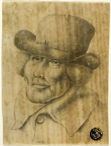 Portrait Bust of an Old Man Wearing Hat and Overcoat by Jean Jacques de Boissieu, drawing, 1756-1810