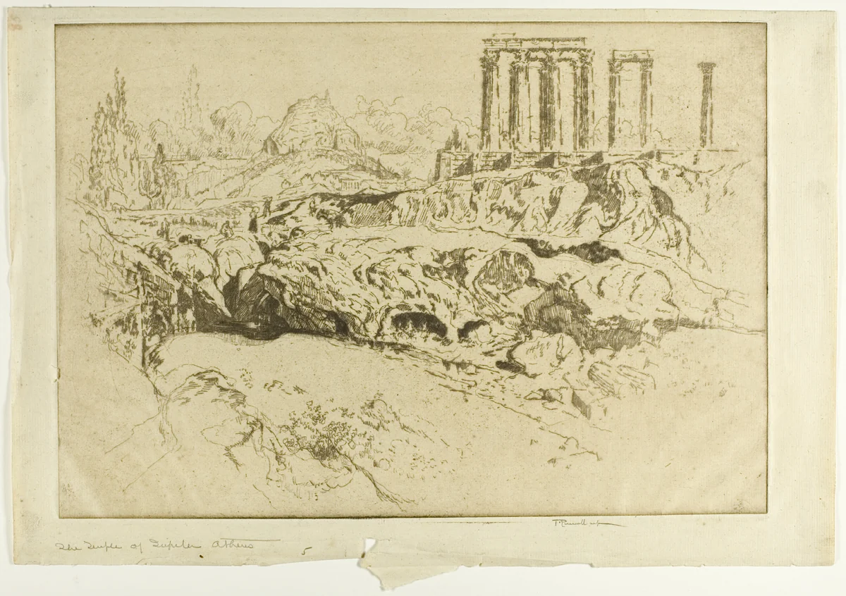 Temple of Jupiter, Athens by Joseph Pennell, print, 1913