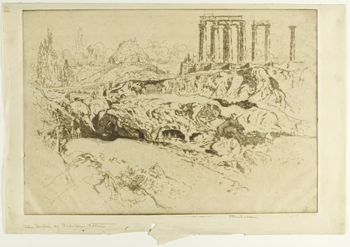 Temple of Jupiter, Athens by Joseph Pennell, print, 1913