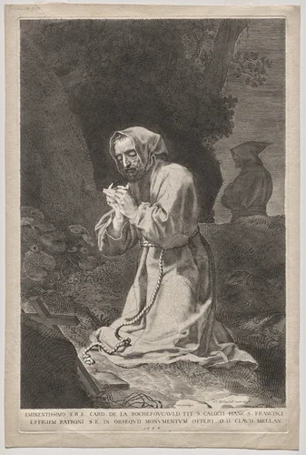St. Francis by Claude Mellan, print, 1638