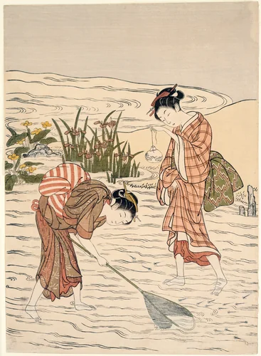 Fishing in Shallow Water by Suzuki Harunobu (鈴木春信), print, 1762-1773