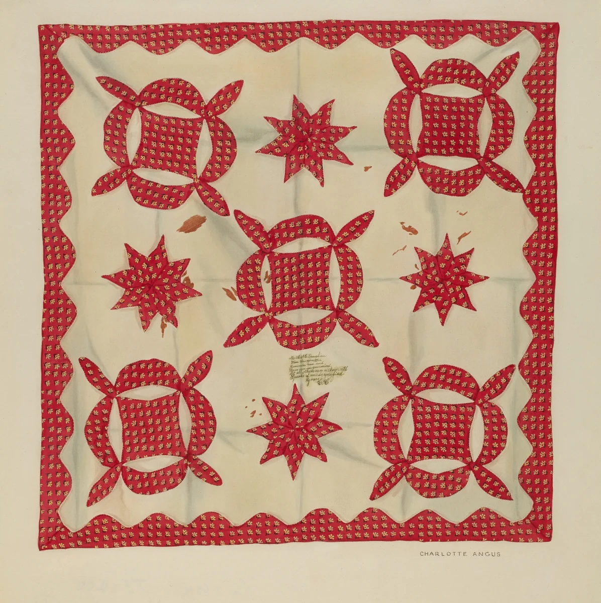 Crib Quilt by Charlotte Angus, index of american design, 1935-1942