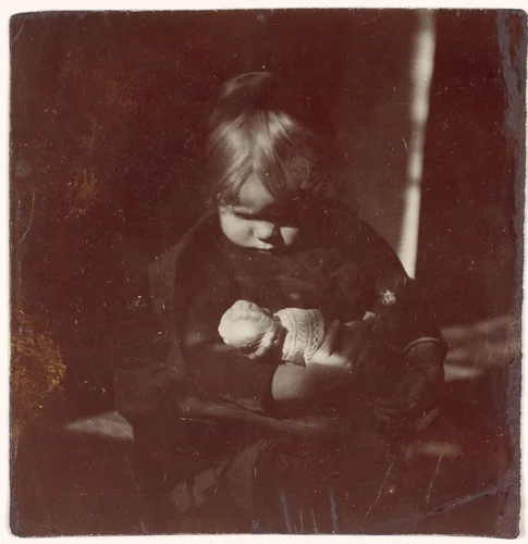 [Betty Reynolds with Doll on Lap] by Thomas Eakins, photograph, 1883-1887