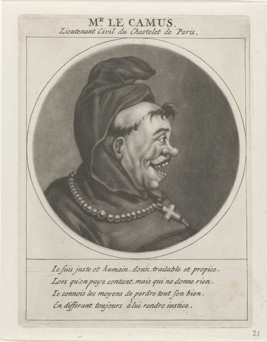 Portret van Nicolas Le Camus by Jacob Gole, print, 1691