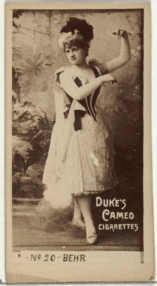 Card Number 20, Behr, from the Actors and Actresses series (N145-4) issued by Duke Sons & Co. to promote Cameo Cigarettes by W. Duke, Sons & Co., photograph, 1880-1889