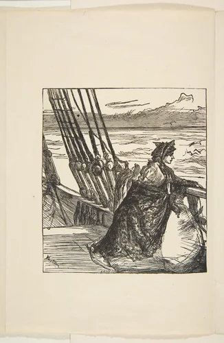The Major's Daughter (for "Once a Week," June 21, 1862) by James McNeill Whistler, print, 1862