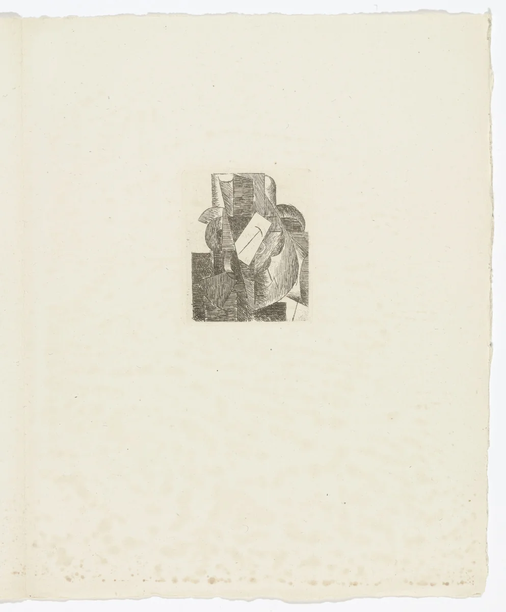 L'Homme au chapeau (Man with a Hat) (plate, page, 3) from Du Cubisme (On Cubism) by Pablo Picasso, illustrated book, 1914