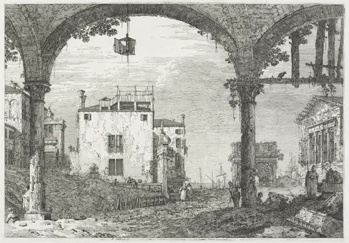 Views: The Portico with the Lantern by Antonio Canaletto, print, 1735-1746