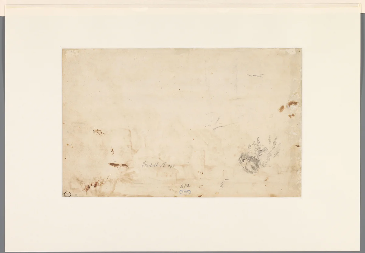 Schets van de bovenkant van een mannenhoofd by Jan Lievens, drawing, 1664