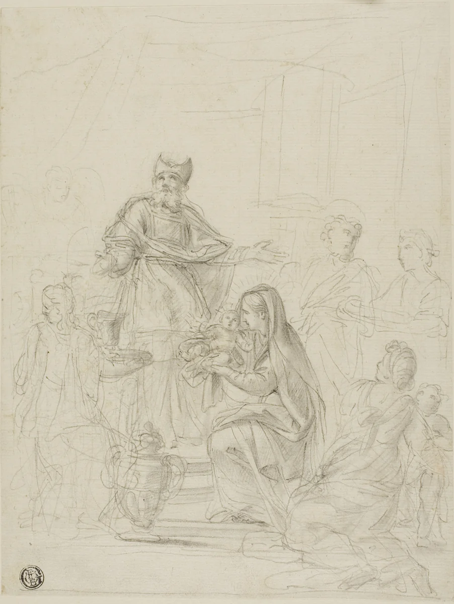 Presentation in the Temple by Pietro Antonio di Pietri, drawing, 1683-1716