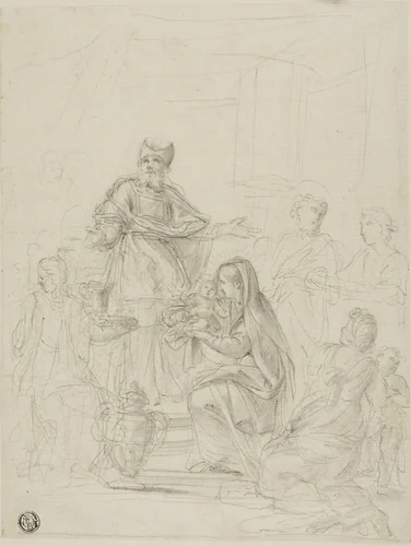 Presentation in the Temple by Pietro Antonio di Pietri, drawing, 1683-1716