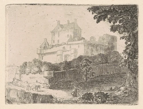 Dalhousie Castle I by John Clerk, print, 1765-1775