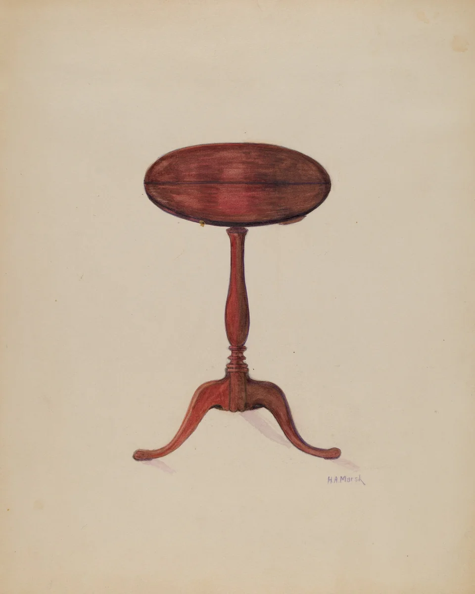 Tilt Top Table by Herbert Marsh, index of american design, 1937