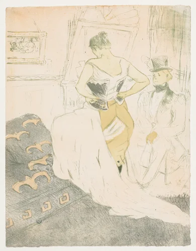 Elles: Woman In a Corset by Henri de Toulouse-Lautrec, print, 1896