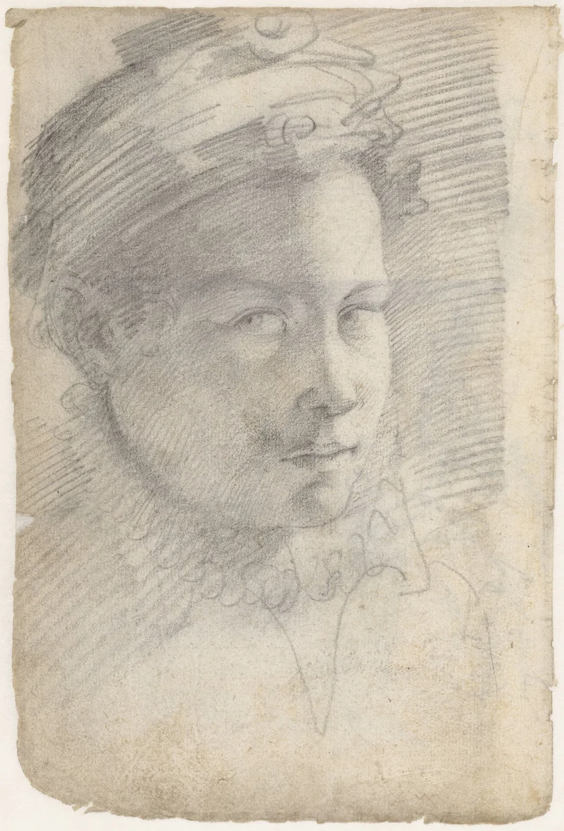 Portret van een jongeman met baret by Unknown, drawing, 1519-1547
