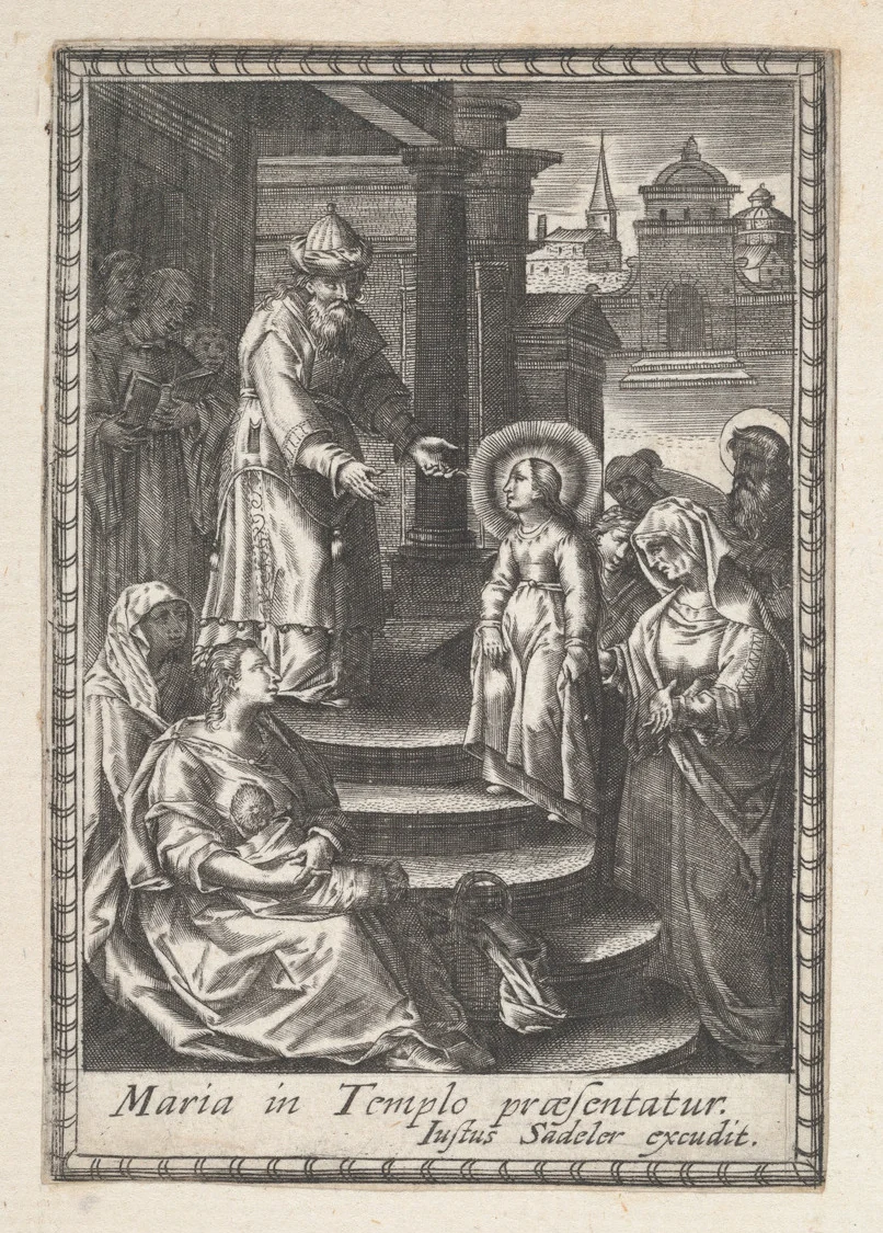 The Presentation of the Virgin Mary by anonymous, print, 1590-1625