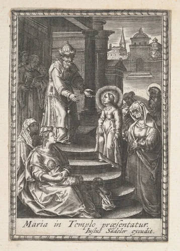 The Presentation of the Virgin Mary by anonymous, print, 1590-1625