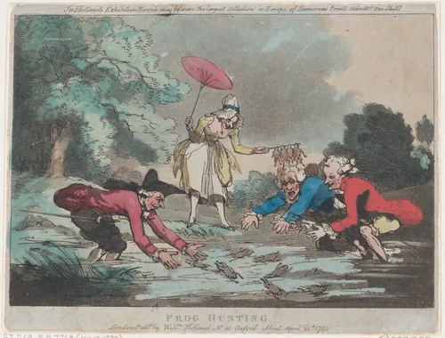 Frog Hunting by Thomas Rowlandson, print, 1790