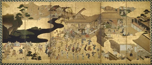 Genre Scenes (Fūzoku byōbu) by Artist Unknown, other, 1640