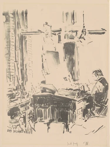 The Lithographer by Childe Hassam, print, 1918