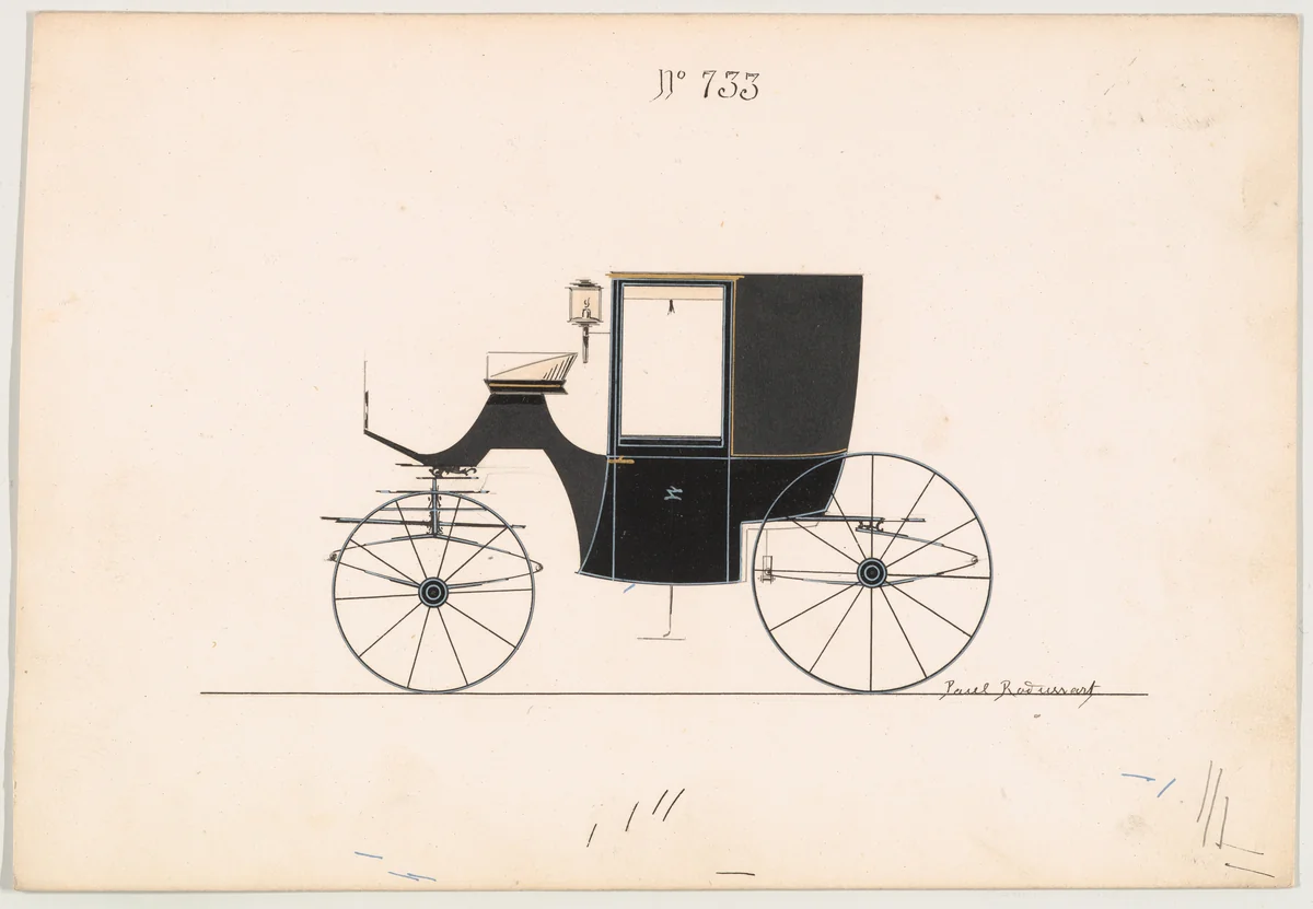 Coupe #733 by Brewster & Co., drawing, 1855-1865