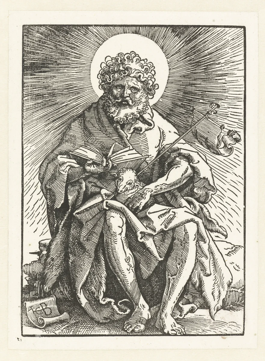 Johannes de Doper met het Lam Gods by Unknown, print, 1517-1521
