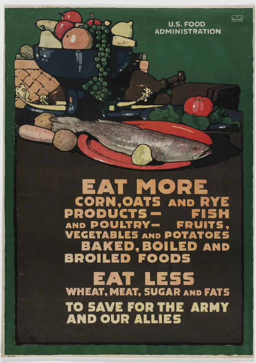 Eat More, Eat Less by L. N. Britton, design, 1917