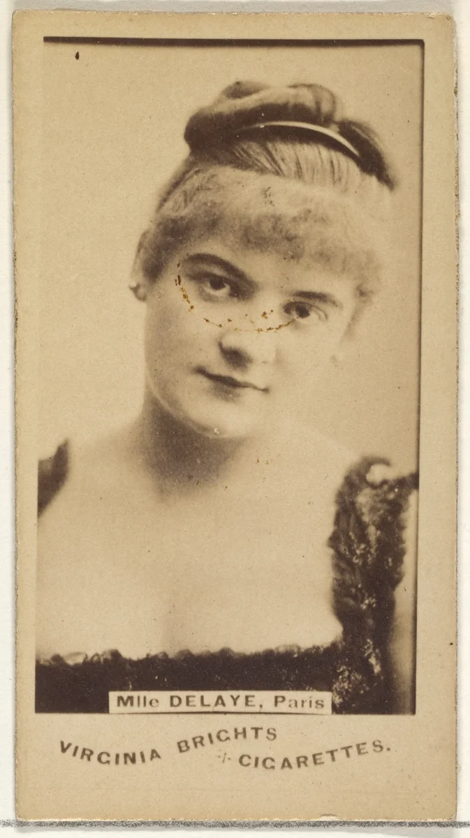 Mlle. Delaye, Paris, from the Actors and Actresses series (N45, Type 1) for Virginia Brights Cigarettes by Allen & Ginter, photograph, 1885-1891