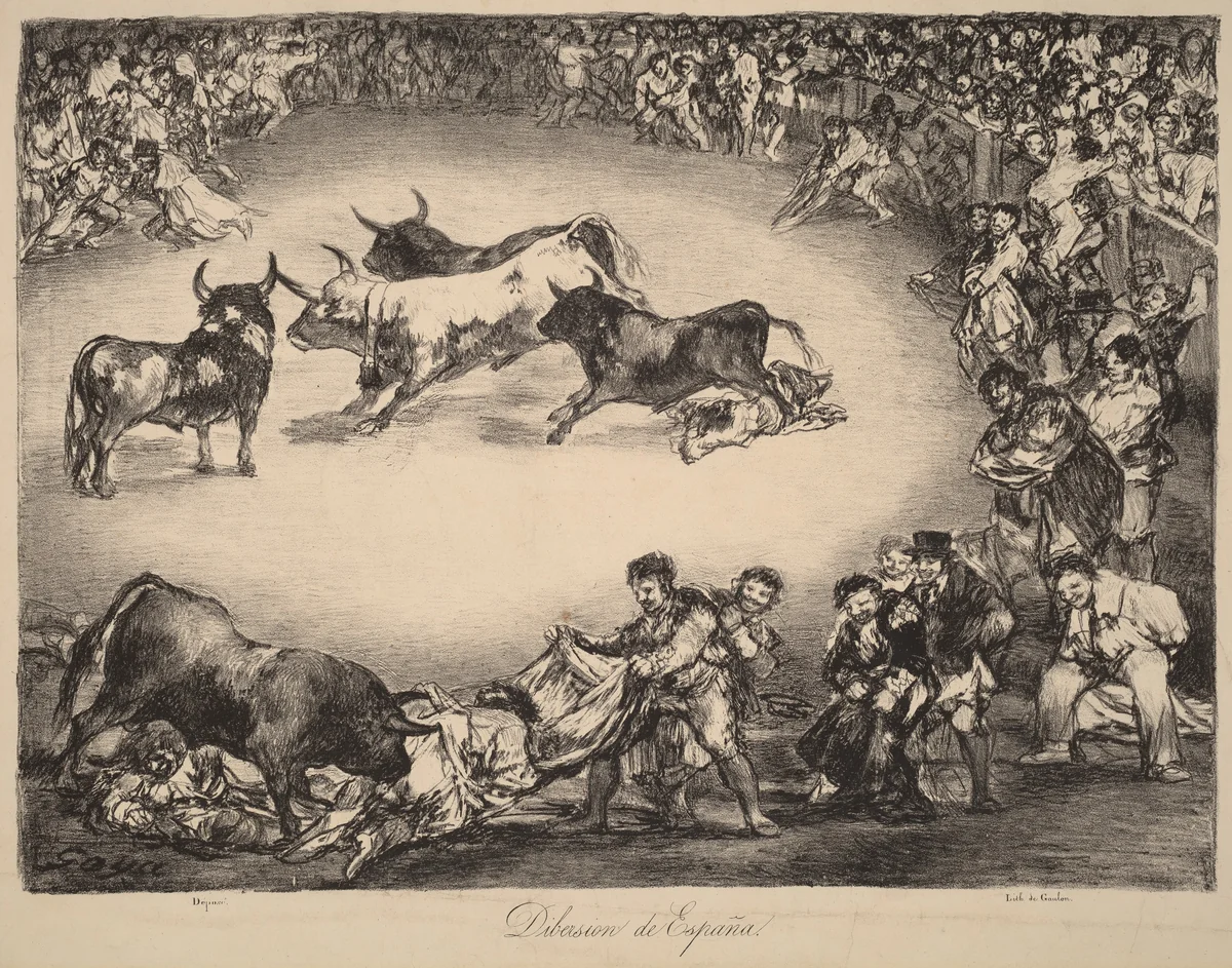 Dibersion de España (Spanish Entertainment) by Francisco Goya, print, 1825