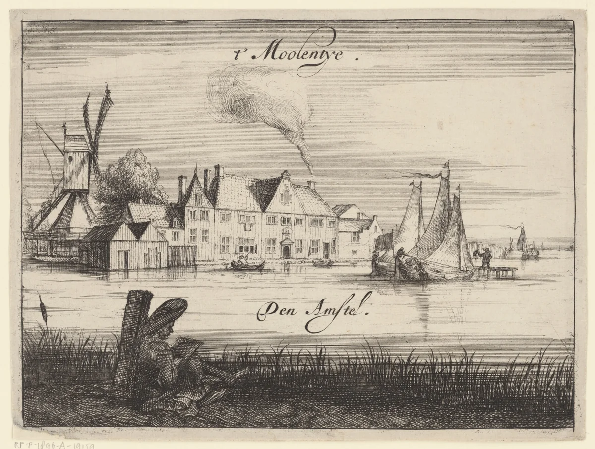 Herberg het Molentje aan de Amstel by Johannes Leupenius, print, 1666-1693