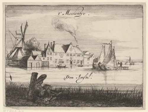 Herberg het Molentje aan de Amstel by Johannes Leupenius, print, 1666-1693