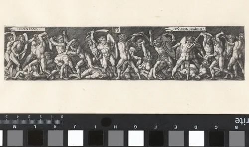 Hannibal vechtend tegen Scipio by Unknown, print, 1538