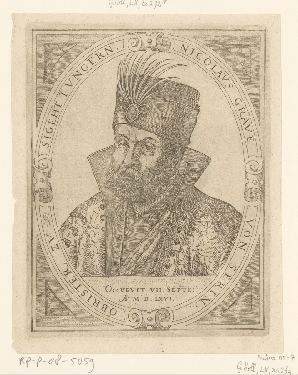 Portret van Nikola Zrinski by Hans Sibmacher, print, 1590-1611